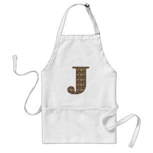 Floral Monogram Initial J Elegant Standard Apron