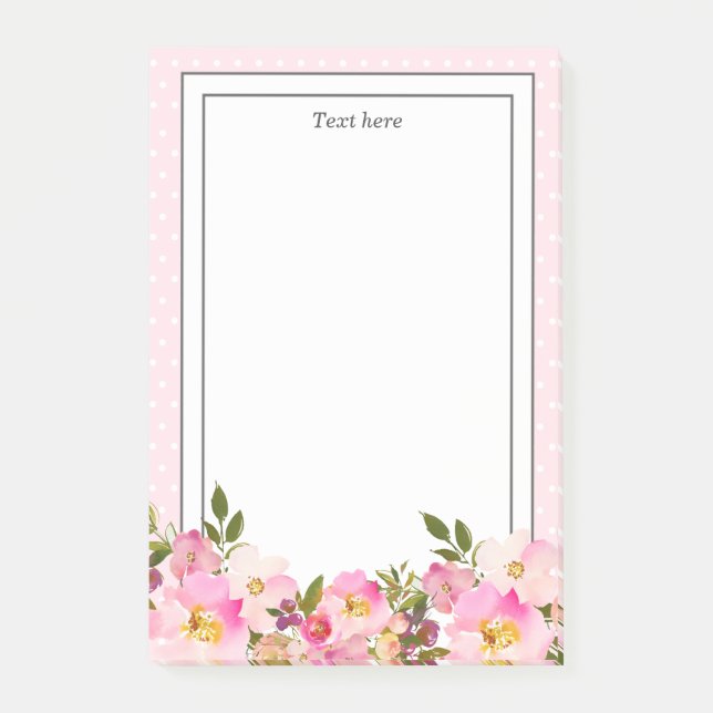 Floral Monogram initial , watercolor flower Post-it Notes (Front)