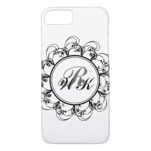 Floral Monogram iPhone 7 Case in white