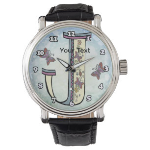 floral Monogram J  Watch
