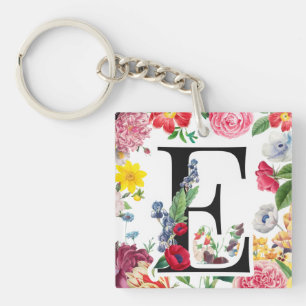 Floral Monogram Keychain