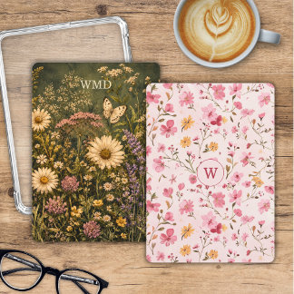 Floral Monogram Kindle Double Sided Insert Card