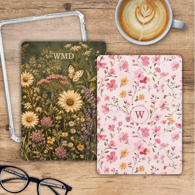 Floral Monogram Kindle Double Sided Insert Card (Creator Uploaded)