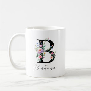  Floral Monogram – Letter B Coffee Mug