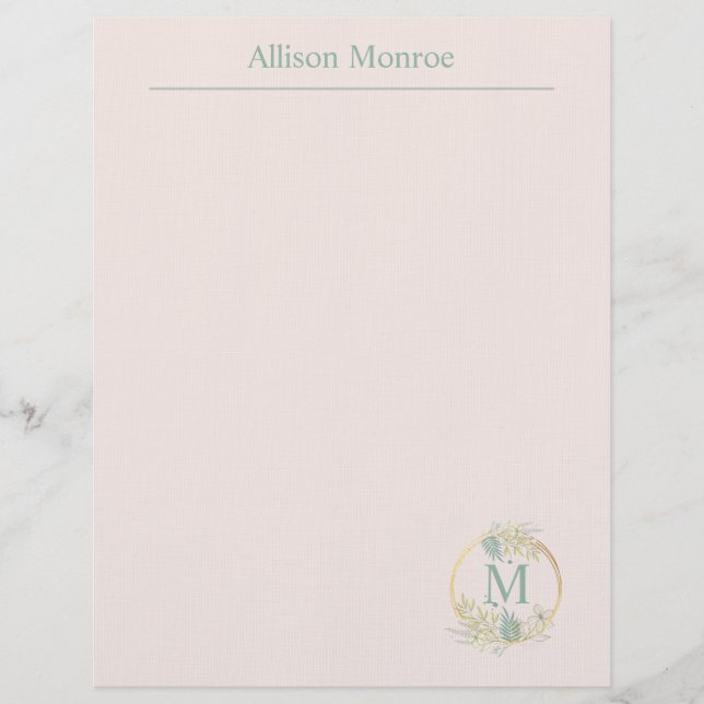 Floral Monogram Letterhead (Front)
