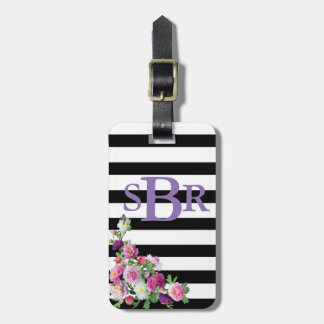 Floral Monogram Luggage Tag