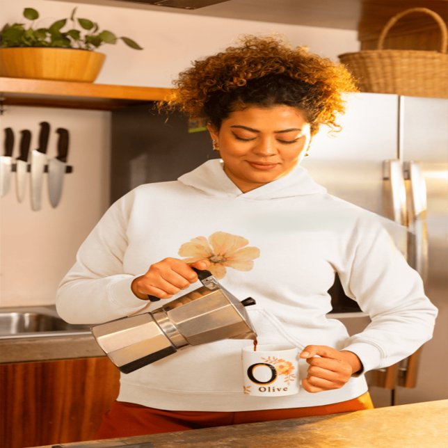 Floral Monogram Mug –Elegant Letter O -olive name (Creator Uploaded)