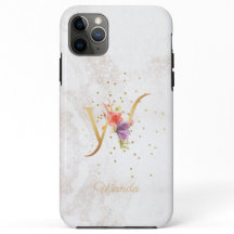 Floral Monogram Name Initial W Letter Personalize