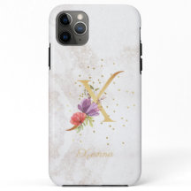 Floral Monogram Name Initial X Letter Personalize