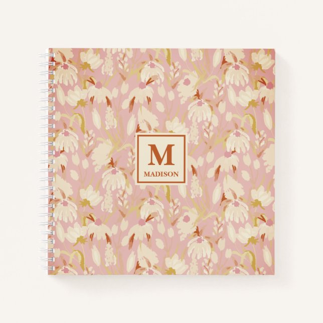 Floral Monogram Notebook Journal (Devant)