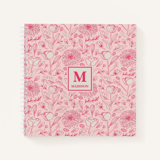 Floral Monogram Notebook Journal (Front)