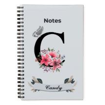 Floral Monogram Notebook – Personalized Initial