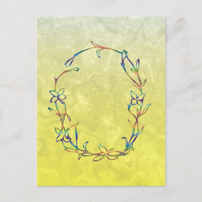 FLORAL MONOGRAM O POSTCARD (Front)