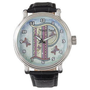 floral Monogram P Watch