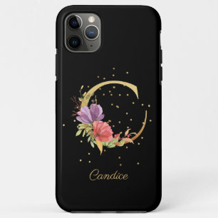 Floral Monogram Personalize Name Initial C Letter iPhone 11 Pro Max Case