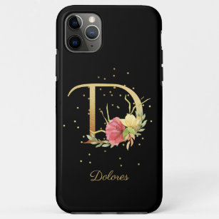 Floral Monogram Personalize Name Initial D Letter Case-Mate iPhone Case