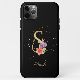 Floral Monogram Personalize Name Initial S Letter iPhone 11 Pro Max Case