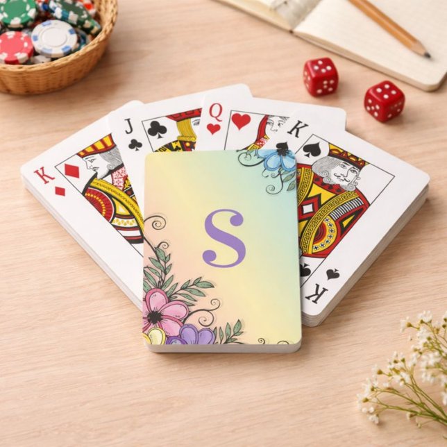 Floral Monogram Playing Cards (Creator Uploaded)