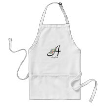 Floral Monogram Retirement Apron