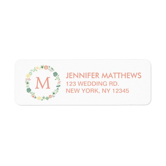 FLORAL MONOGRAM | RETURN ADDRESS LABELS (Front)