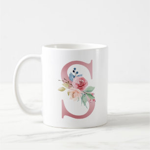 Floral Monogram S Mug