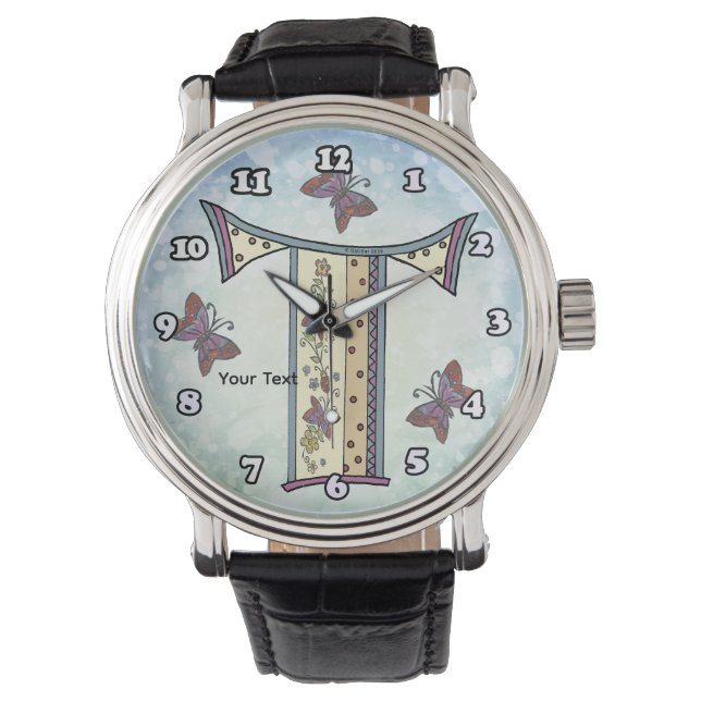floral Monogram  Watch (Front)