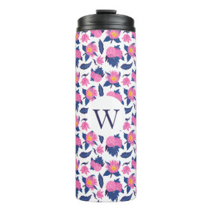 Floral Monogram with Initial – Personalized Gift Thermal Tumbler