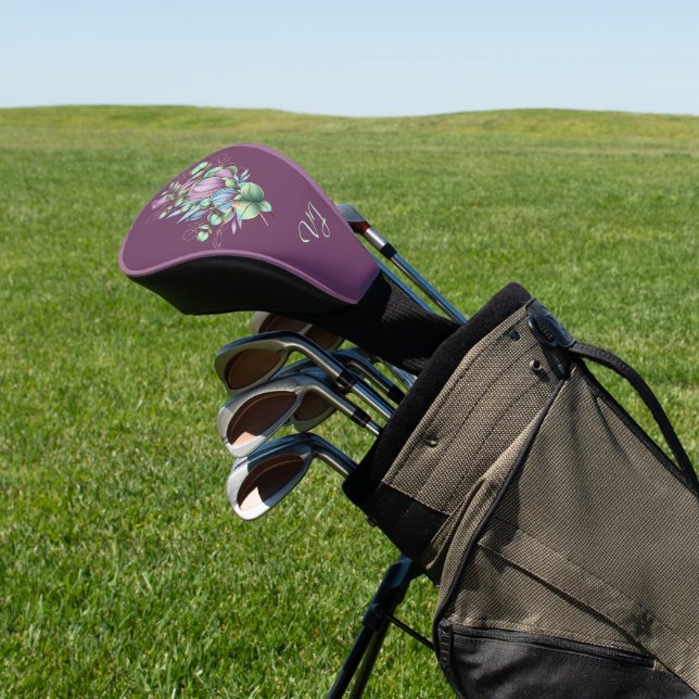 Floral Monogrammed Golf Head Cover (In Situ)