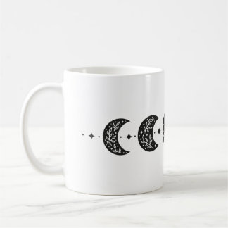 Floral moon phases coffee mug