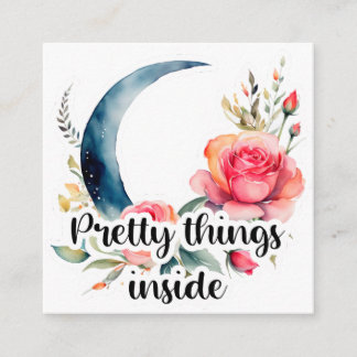 Floral Moon Pretty Things Inside Small Business Enclosure Card