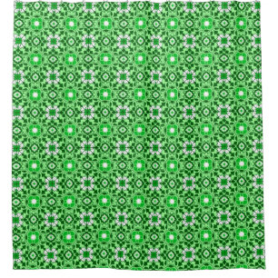 Floral Moroccan Tile, Emerald and Lime Green