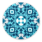 Floral Moroccan Tile, Indigo, Sky Blue and White