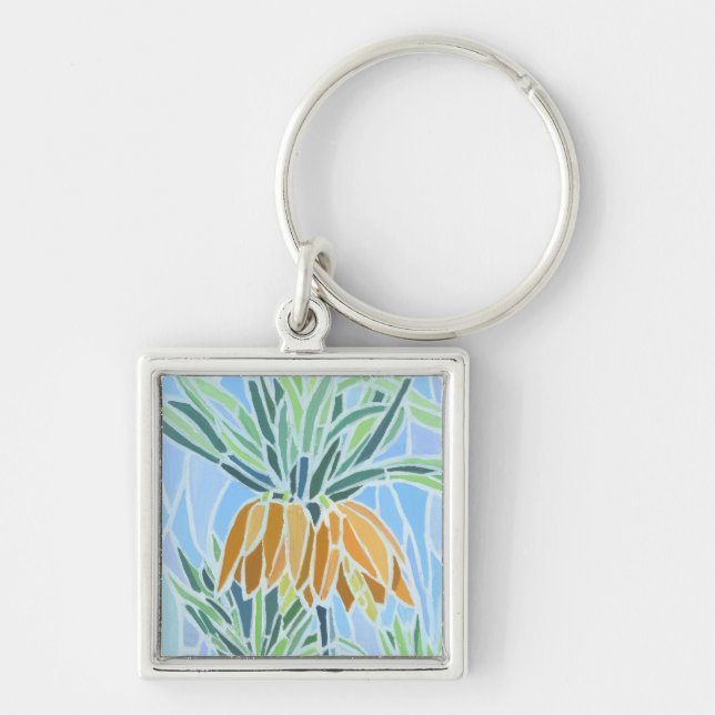 Floral Mosaic Design Keychain (Front)