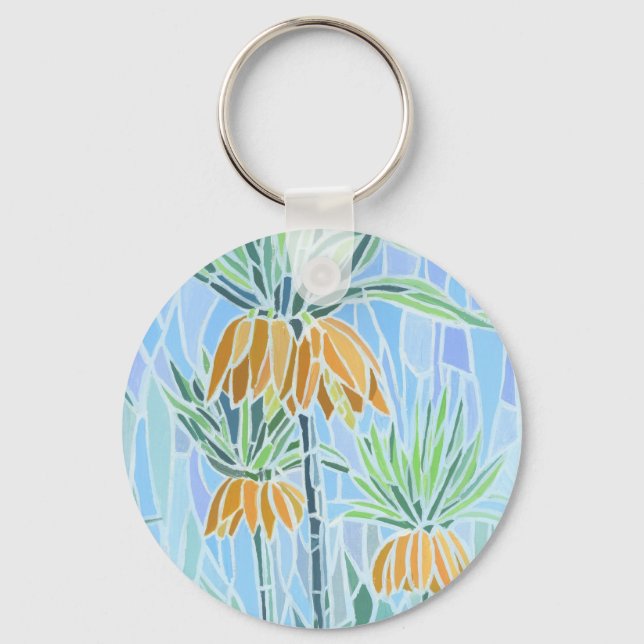 Floral Mosaic Design Keychain (Front)