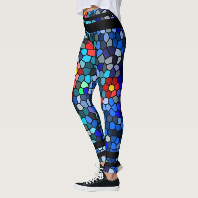 Floral Mosaic Tiles Leggings (Left)