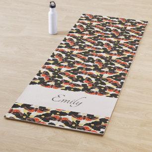 Floral Moth Butterfly Pattern Yoga Mat