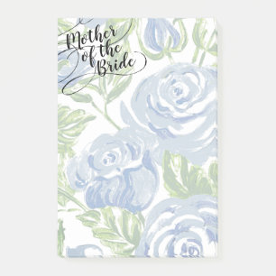 Floral Mother of the Bride Modern Script Blue Rose Post-it Notes