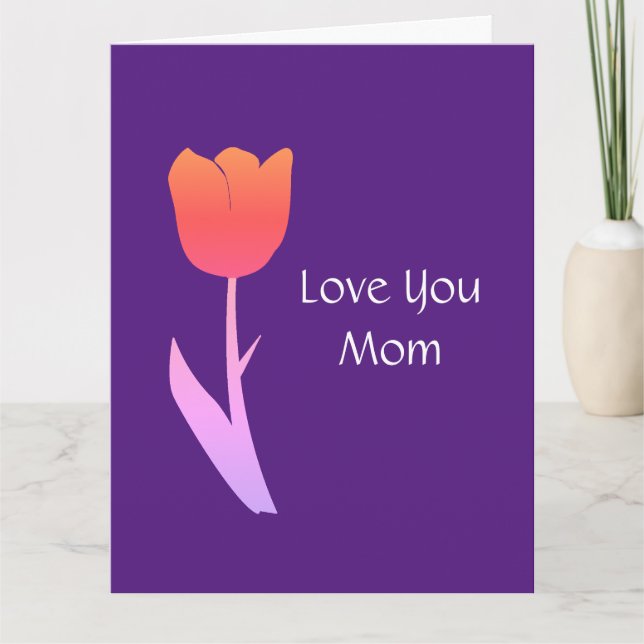 Floral Mother's Day 2022 Custom Text Cute Purple Card (Front)
