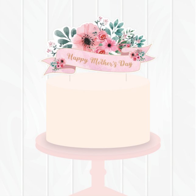 Floral Mother's Day Cake Topper/Greeting Card (Creator Uploaded)