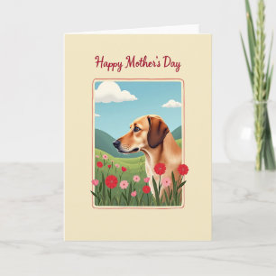 Floral Mothers Day Dog Scene Card