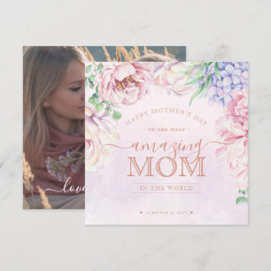 Floral Mother's Day Personalized Photo Card