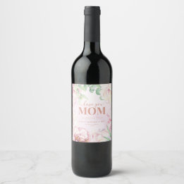 Floral Mother's Day Personalized Wine Label