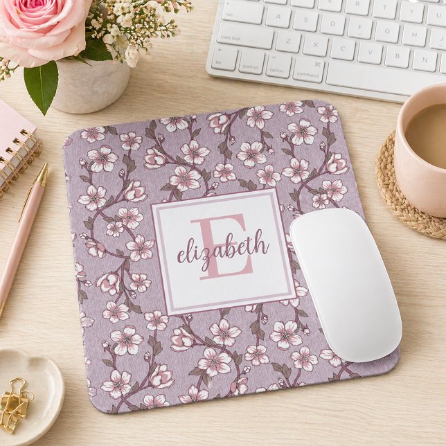 Floral Mouse Pad Coworker Gift Personalized (Personalized Gift Idea)