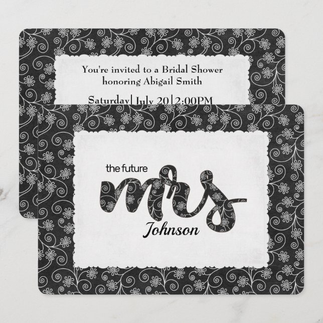 Floral Mrs. Bridal Shower Invite (Front/Back)