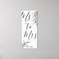Floral Ms to Mrs bridal shower Canvas Print