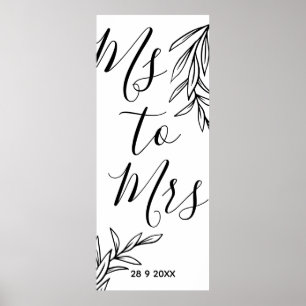 Floral Ms to Mrs bridal shower Poster
