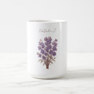 Floral Mug, Personalized Larkspur Coffee Mug