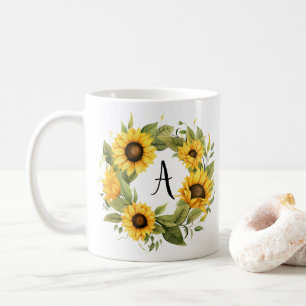 Floral Mug Personalized Monogram Custom Name 