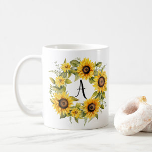 Floral Mug Personalized Monogram Custom Name 