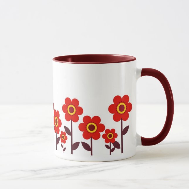 Floral mug red flowers (Right)